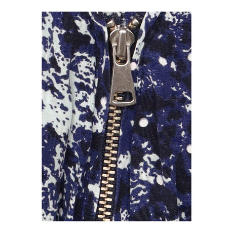 Blue Poppy-Print Zip-Front Shift Dress