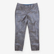 Cropped Trousers Blue Gold Metallic Tweed 7/8