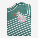 Long sleeved Green stripe mole pocket