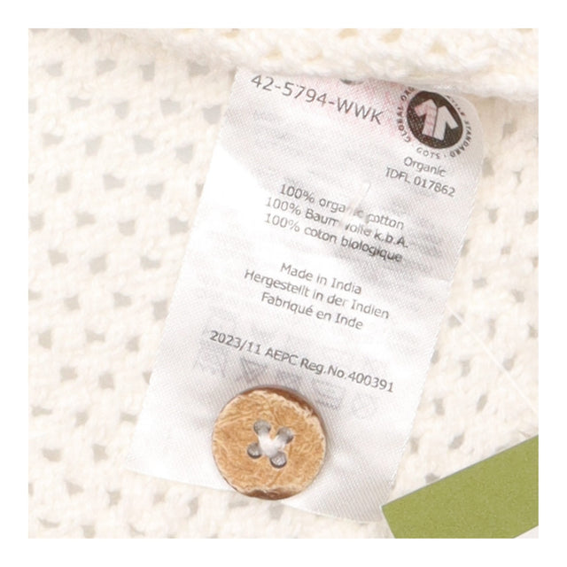 Cardigan Open Stitch White Button Down