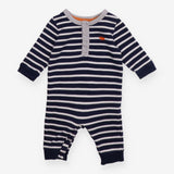 Navy Knit Romper with Rhino 