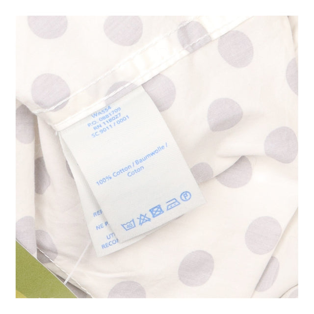 Cotton Shirt Ivory Grey Polka Dot Long Sleeve