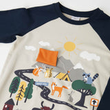 Busy streets raglan t-shirt