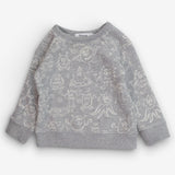 Sweatshirt Grey with Cream Monsters