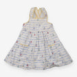 Sundress white waves ships yellow edging