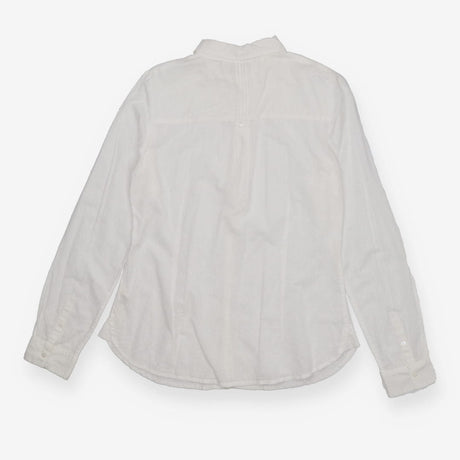 White Pintuck Pleat Blouse – Dobby Texture, Button