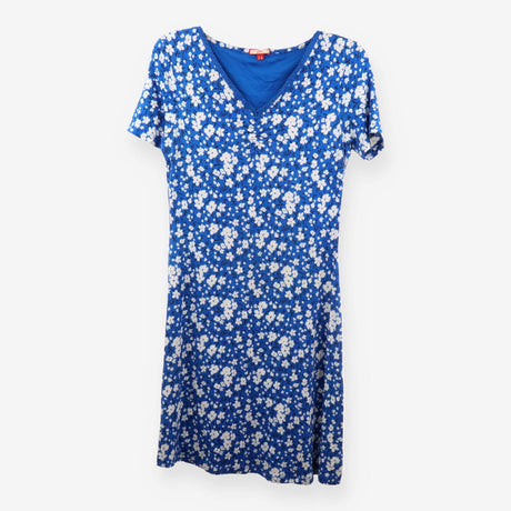 Joe Browns Blue White Floral Jersey Short Sleeve M