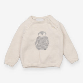 Sweater knit grey penguin