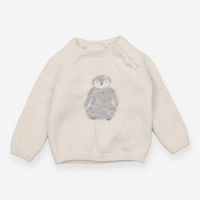 Sweater knit grey penguin