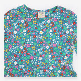 Dress long sleeve blue floral 