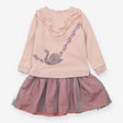 Pink Swan Tulle Skirt Dress