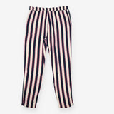 Striped Relaxed Trousers Cream Navy Burgundy