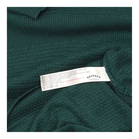 Knit Dress Dark Green Long Sleeve Fit Flare Textur