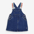 Denim Pinafore Dress with Fabric Straps