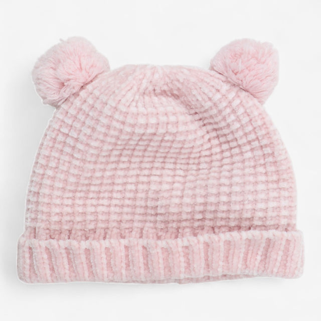 Pink Knit Velour Hat