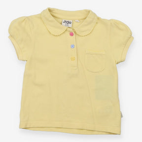 Polo T-Shirt Yellow Flower Buttons