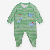 Green Striped Dinosaur Sleepsuit