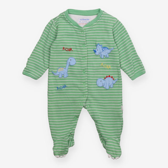 Green Striped Dinosaur Sleepsuit