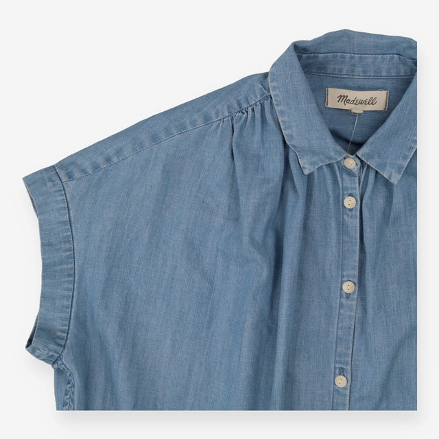 Shirt blue chambray button down