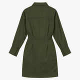 Dress Maia Mini Utility Dark Green High Neck Long 