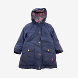 Navy Blue Padded Coat with Pink Bunny