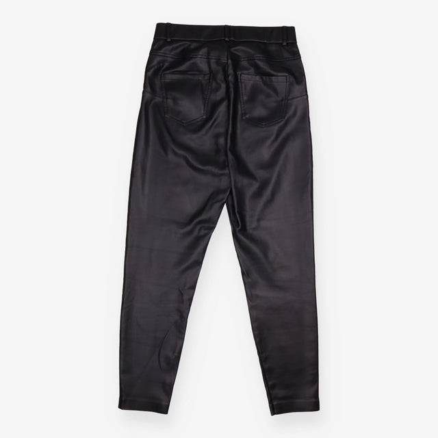 Trousers Black Faux Leather High Waisted Slim Leg