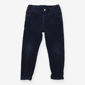 Trousers Cords Navy Button Up