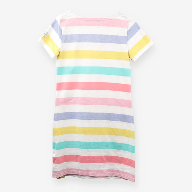 Pastel Stripe Midi Dress Short Sleeve Cotton Jerse