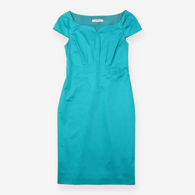 Sheath Dress Turquoise knee-length with cap sleeve