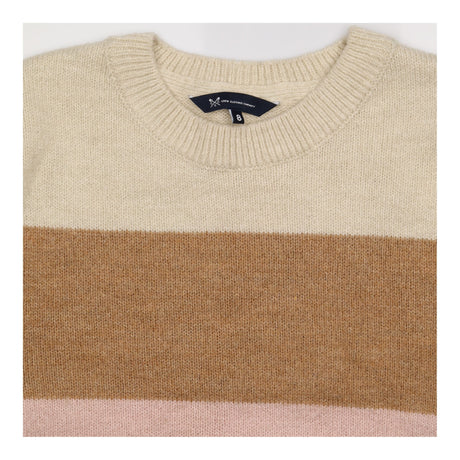 Jumper Cream Camel Pink Grey Colour Block Striped 