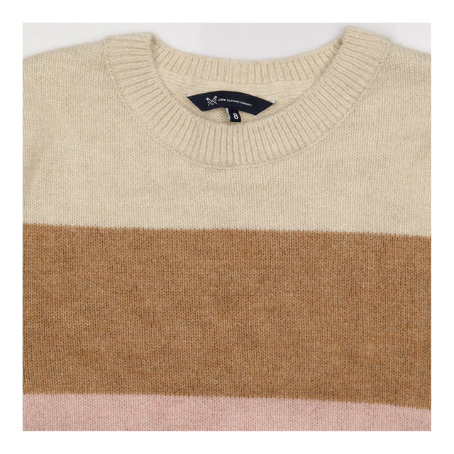 Jumper Cream Camel Pink Grey Colour Block Striped 