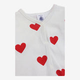 Sleepsuit white with love hearts
