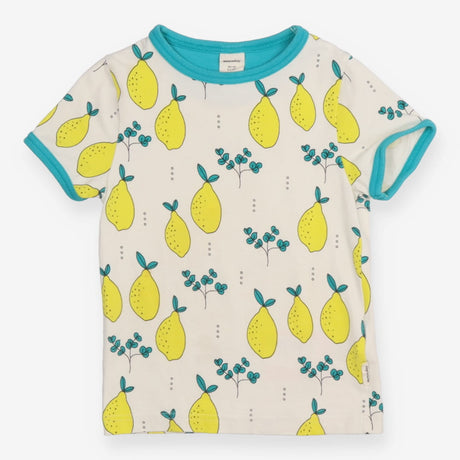 Tee white lemons green edging