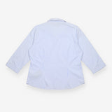 Shirt Light Blue White Stripe 3 4 Sleeve Button Do