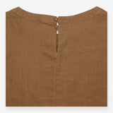 Short Sleeve Hemp Top Round Neck Brown