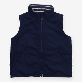 Blue Gilet Reversible Striped Lining 