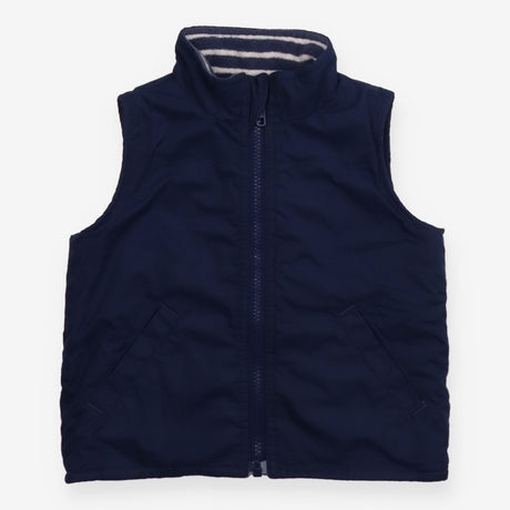 Blue Gilet Reversible Striped Lining 