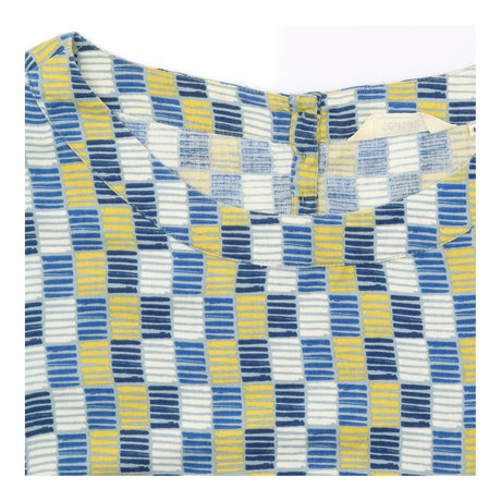 Top Readymoney Blue Yellow Printed Cotton Viscose 
