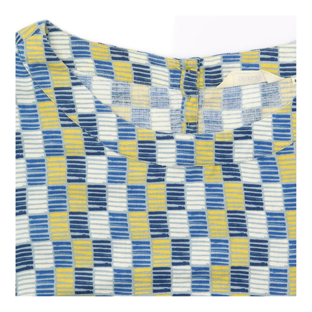Top Readymoney Blue Yellow Printed Cotton Viscose 