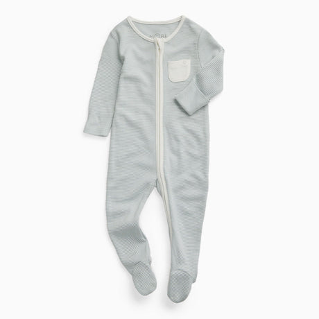 Clever Zip Sleepsuit - Blue Stripe