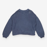 Jumper Blue Open Weave Cotton Drawcord Hem