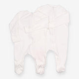Sleepsuits Ribbed White 2 Pack