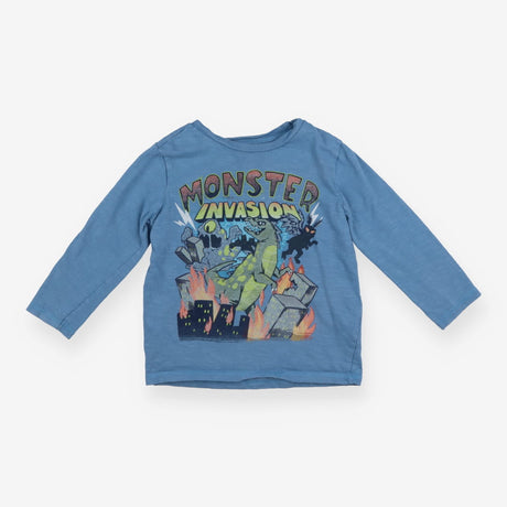 Tee LS blue Monster Invasion