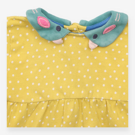 Dress long sleeve yellow spotted
