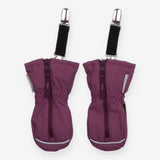 Purple ski mittens