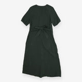 Khaki green muslin shirt midi dress