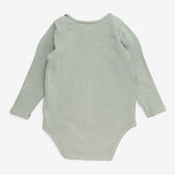 Bodysuit long sleeve green ribbed 