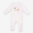 Sleepsuit Cream Waffle Padded Farm Animals