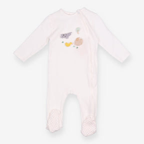 Sleepsuit Cream Waffle Padded Farm Animals