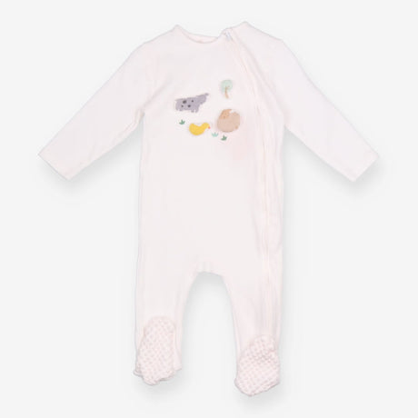 Sleepsuit Cream Waffle Padded Farm Animals